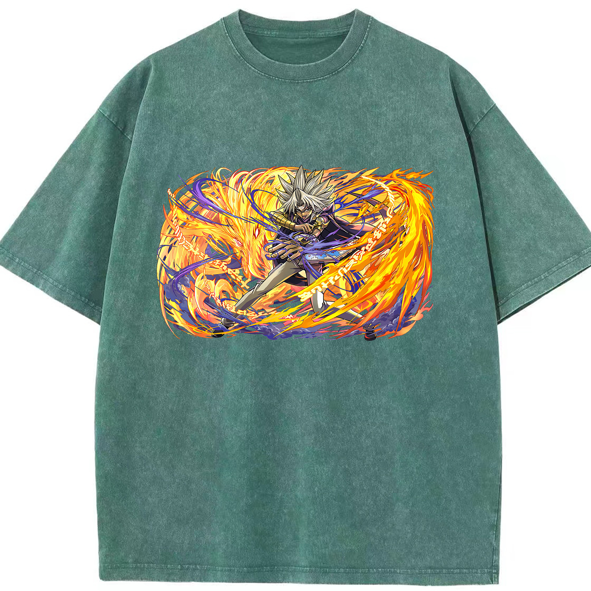 （画像用） 遊☆戯☆王 Yu-Gi-Oh! 綿100% ヴィンテージ風 半袖Tシャツ（フロントプリント）
